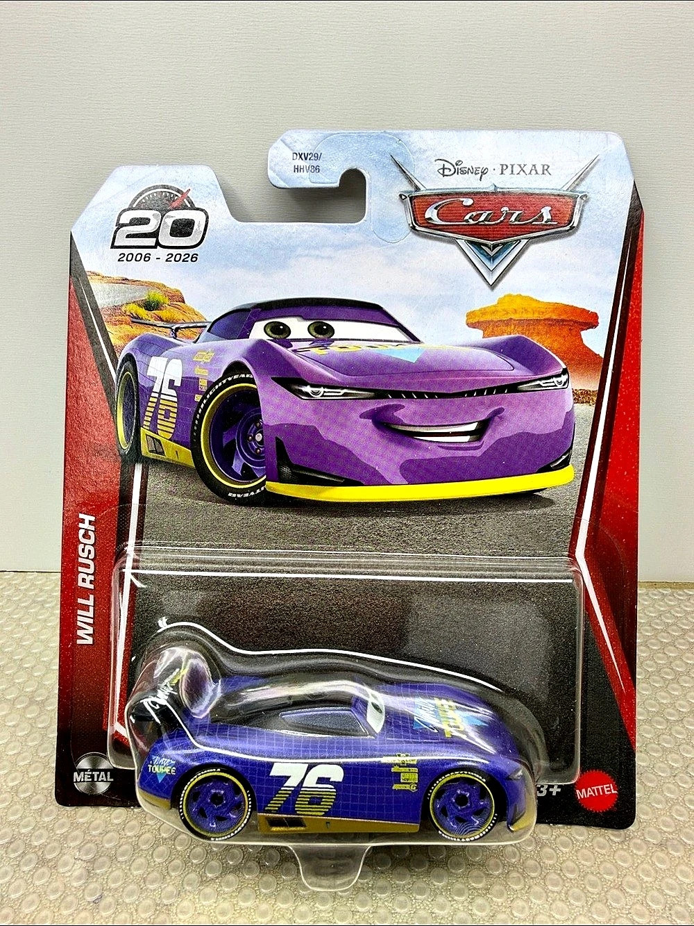Mattel Will Rusch (#76 Vinyl Toupee) Disney Pixar Cars Die-Cast Toy Car